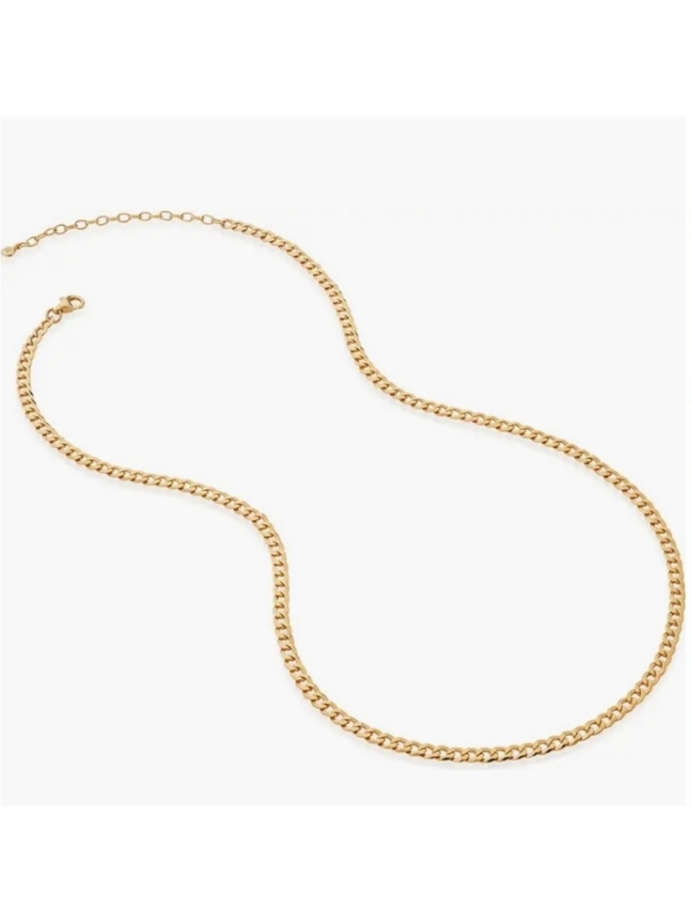 Monica Vinader Gold Flat Curb Chain Necklace - Picture 3 of 10